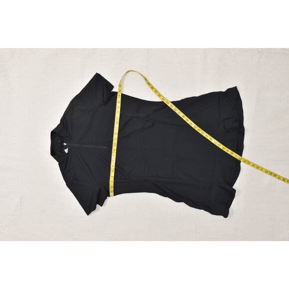 Adidas Black Parley Golf Polo Athletic Dress 1/4 Zip Regular Size L Polyester - Picture 3 of 8